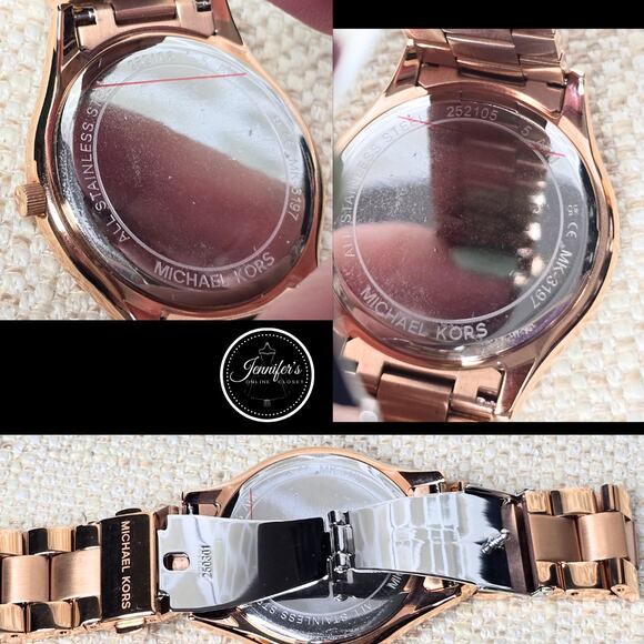 Michael Kors Women's MK3197 Slim Runway Rose Gold-Tone Watch - Picture 5 of 10